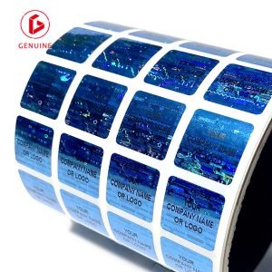 Blue color material hologram sticker