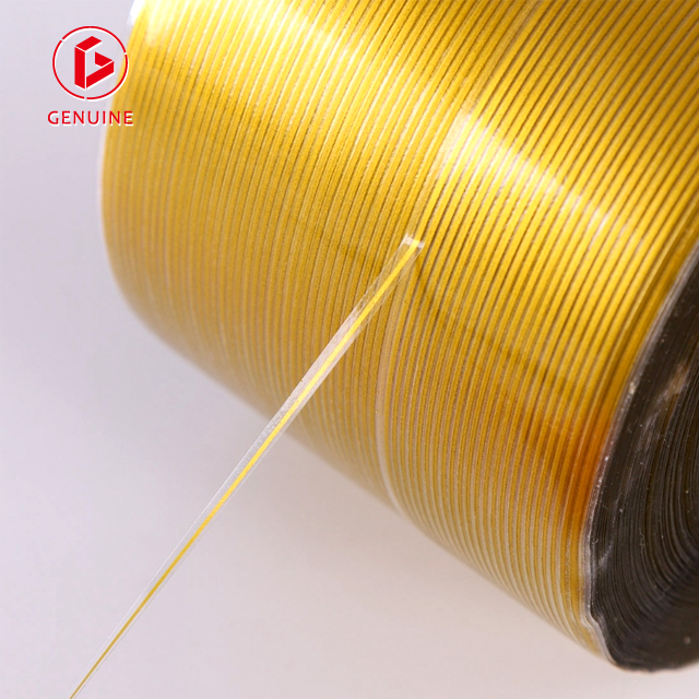 Close-up of a security thread embedded in paper