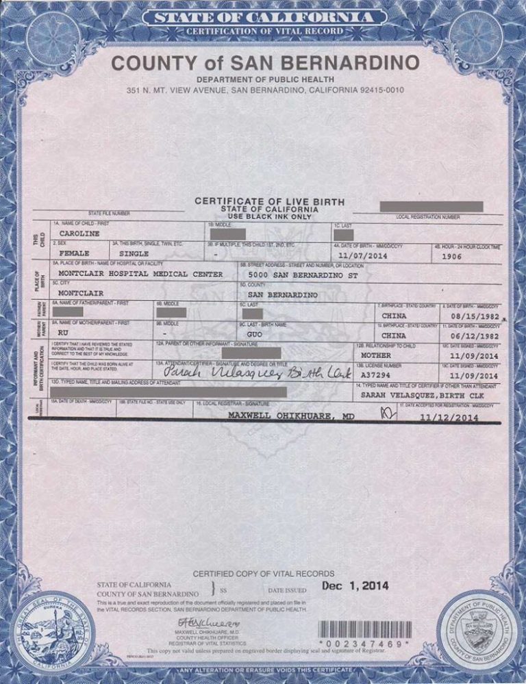 birth certificate