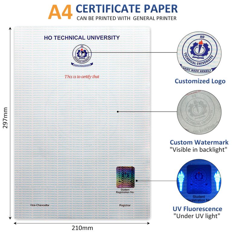 a4 certificate paper
