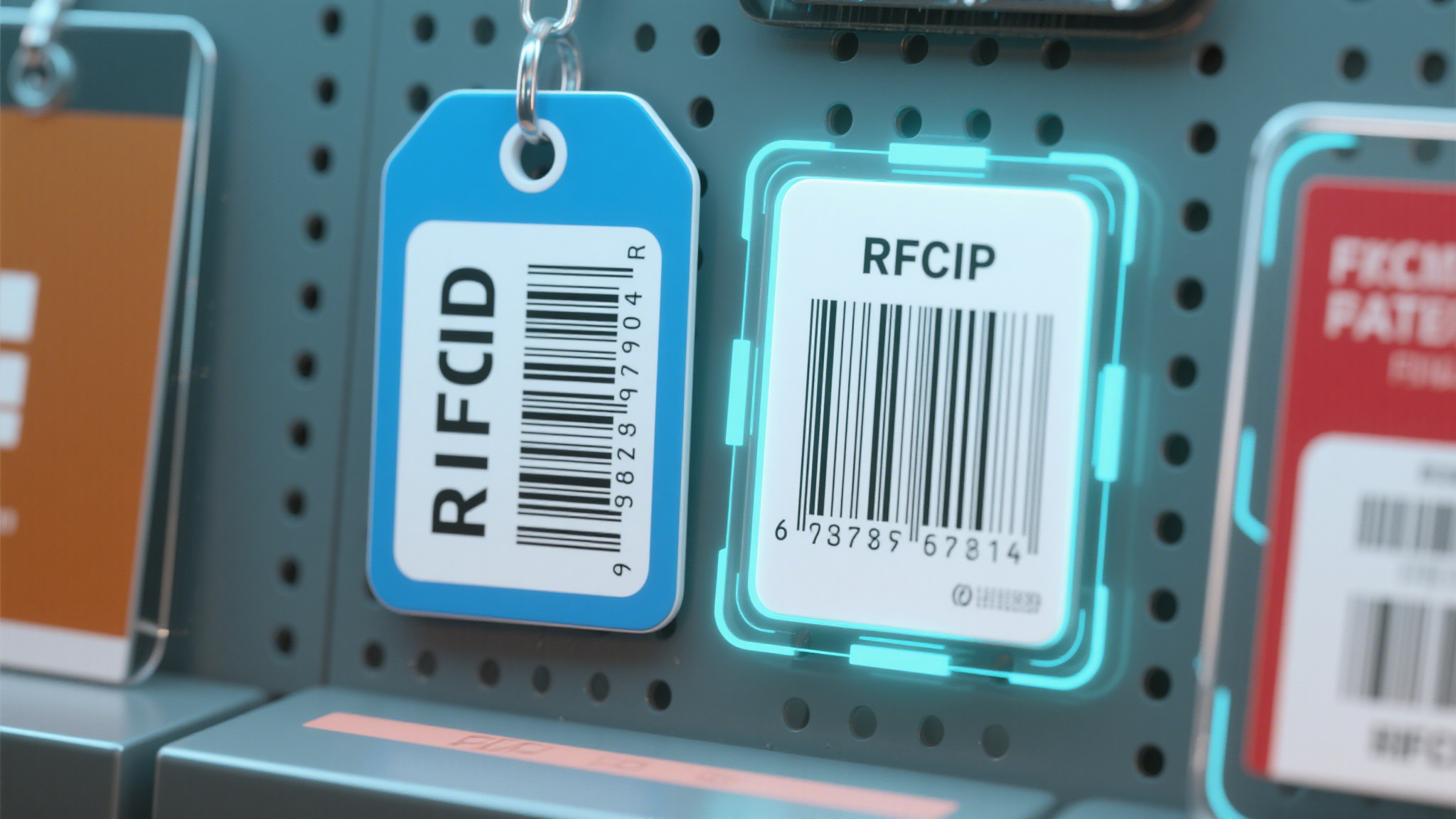 Side-by-side comparison of RFID cards and barcode credentials