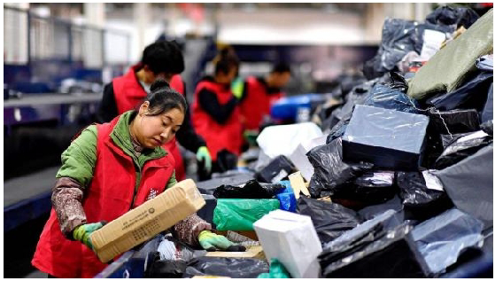 Mountains of express parcels