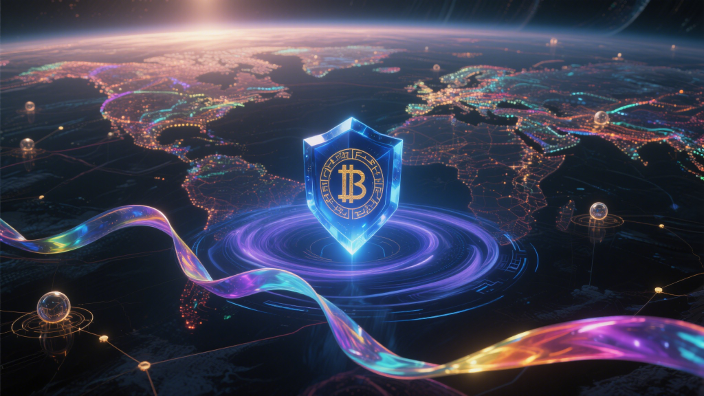 blockchain nodes connect to global shipping routes