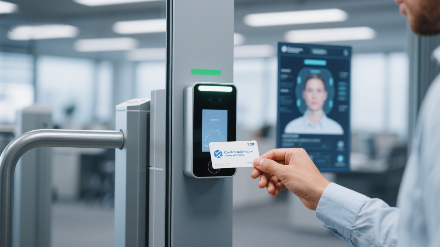 An employee RFID ID card used for access control and attendance