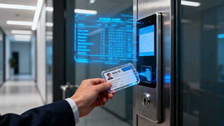 employees use biometric access cards