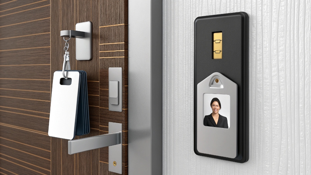 Hotel industry integrated solution showing key cards within the wider guest-access ecosystem