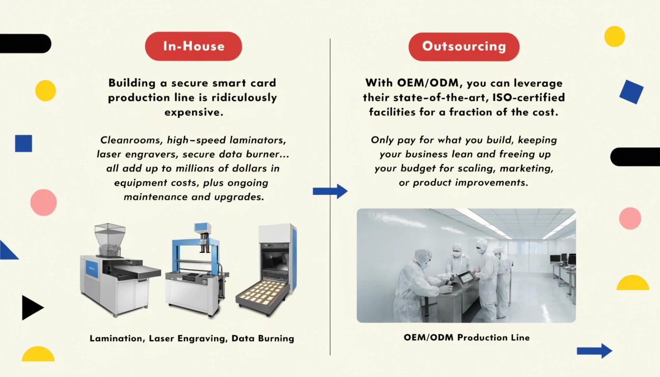 A secure smart card production line, representing how the encoding specification is manufactured.