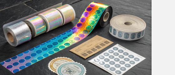 Anti-counterfeit packaging security materials: holographic foil, watermark paper, RFID, barcode labels