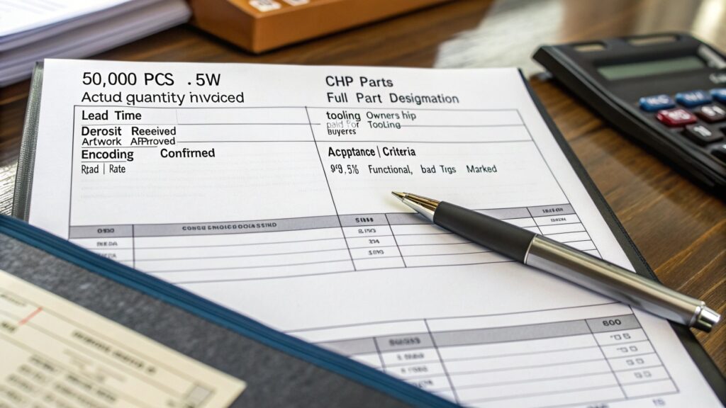 Reviewing a proforma invoice for an RFID order