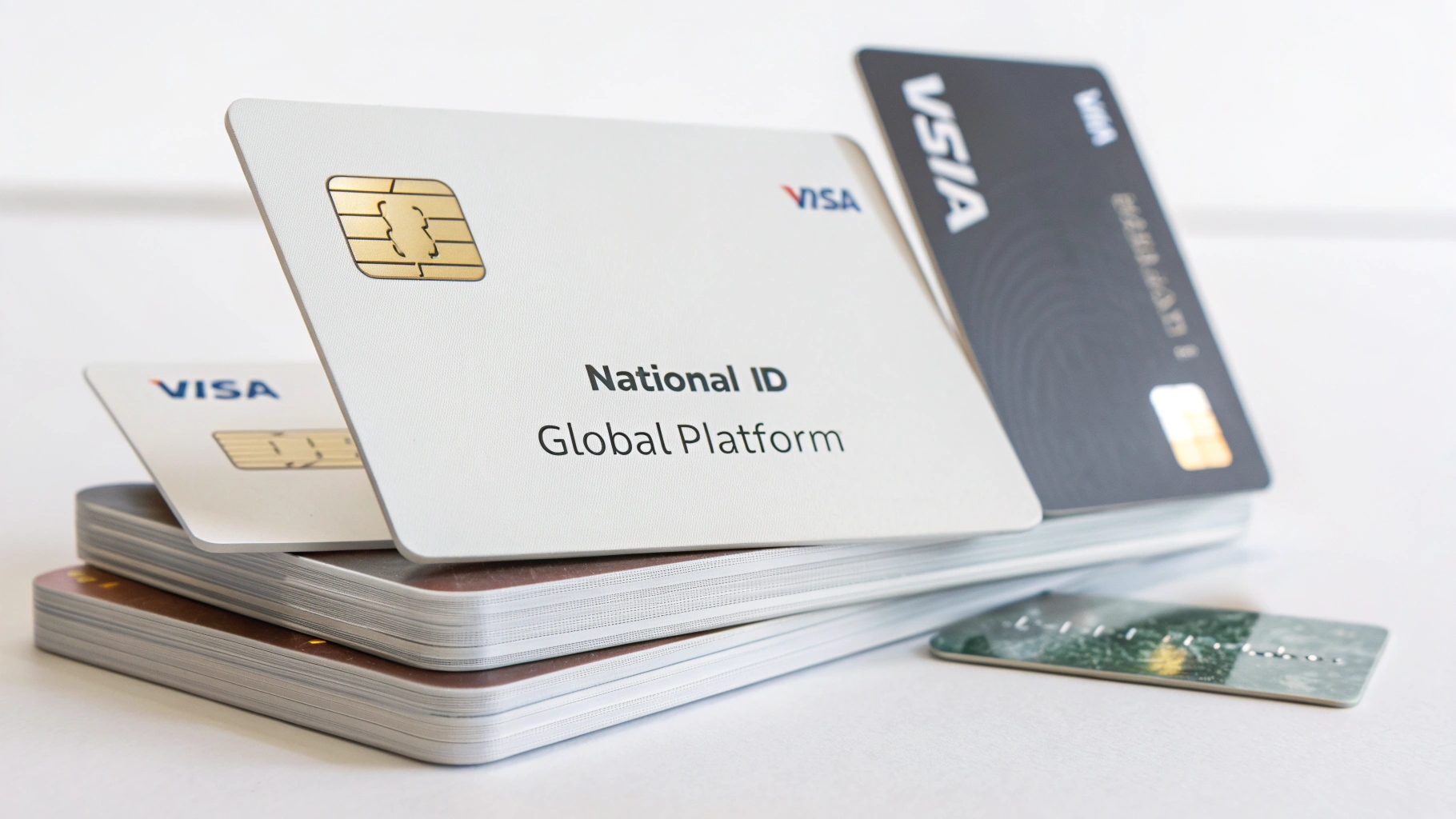 A payment card resembling a Visa or national ID card, illustrating an EMVCo-approved credential
