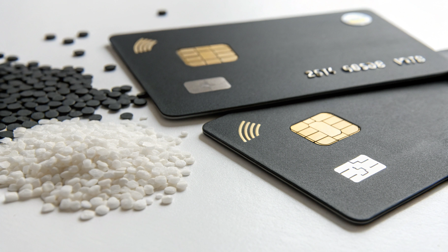 Recycled PVC smart cards with contact chip